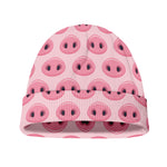 Pink Pig Nose Pattern Print Beanie