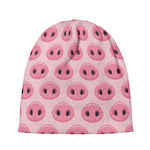 Pink Pig Nose Pattern Print Beanie