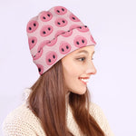 Pink Pig Nose Pattern Print Beanie