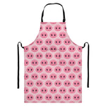 Pink Pig Nose Pattern Print Bib Apron With Pocket