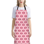 Pink Pig Nose Pattern Print Bib Apron With Pocket