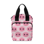 Pink Pig Nose Pattern Print Bible Tote Bag