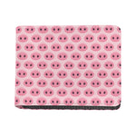 Pink Pig Nose Pattern Print Bifold Wallet