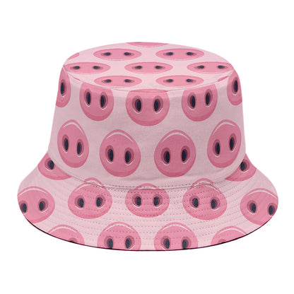 Pink Pig Nose Pattern Print Bucket Hat