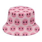 Pink Pig Nose Pattern Print Bucket Hat