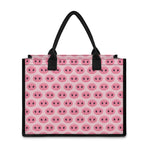 Pink Pig Nose Pattern Print Canvas Tote Bag