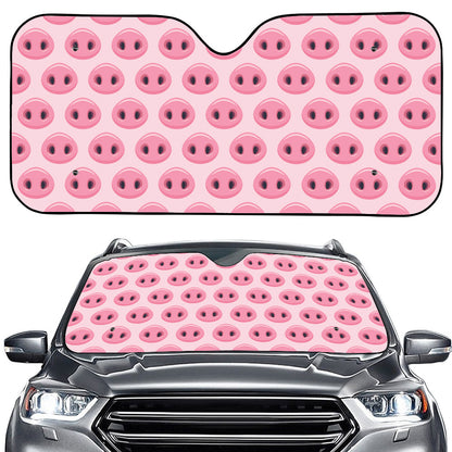 Pink Pig Nose Pattern Print Car Windshield Sun Shade