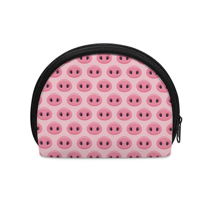 Pink Pig Nose Pattern Print Coin Purse