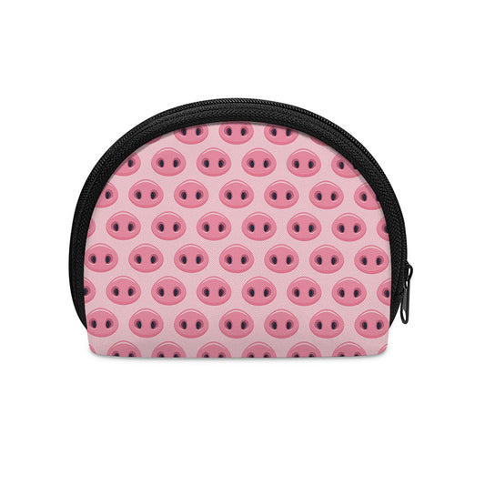 Pink Pig Nose Pattern Print Coin Purse