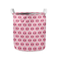 Pink Pig Nose Pattern Print Collapsible Laundry Basket