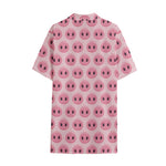 Pink Pig Nose Pattern Print Cotton Hawaiian Shirt