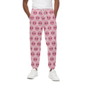 Pink Pig Nose Pattern Print Cotton Sweatpants