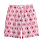Pink Pig Nose Pattern Print Cotton Shorts