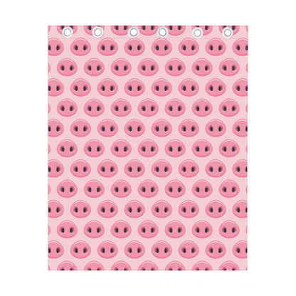 Pink Pig Nose Pattern Print Curtain