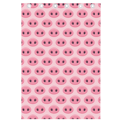 Pink Pig Nose Pattern Print Curtain