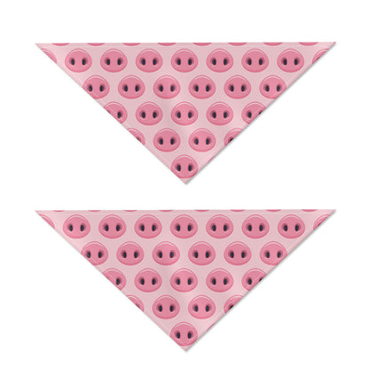 Pink Pig Nose Pattern Print Dog Bandana