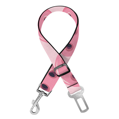 Pink Pig Nose Pattern Print Dog Seat Belt
