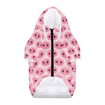 Pink Pig Nose Pattern Print Dog Zip Up Hoodie