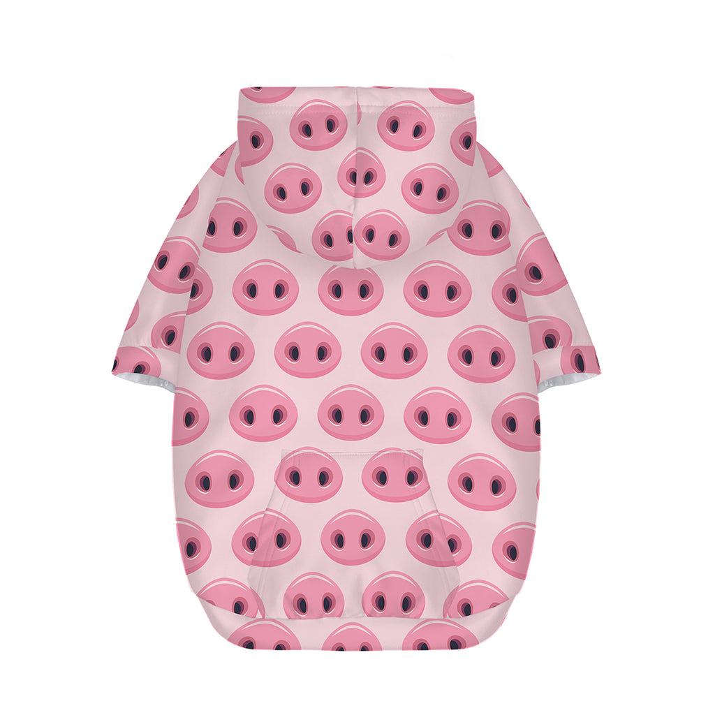 Pink Pig Nose Pattern Print Dog Zip Up Hoodie