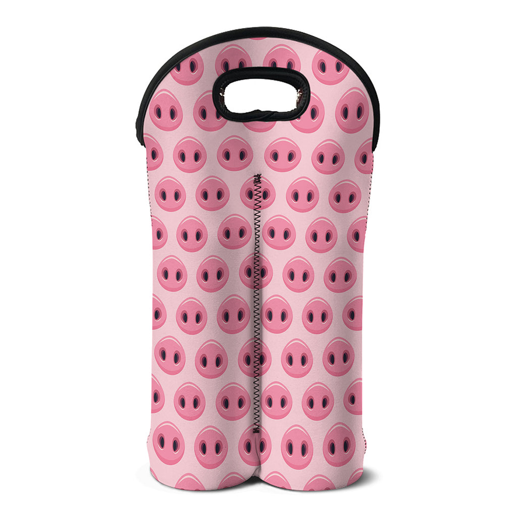 Pink Pig Nose Pattern Print Double Neoprene Wine Tote