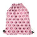 Pink Pig Nose Pattern Print Drawstring Bag