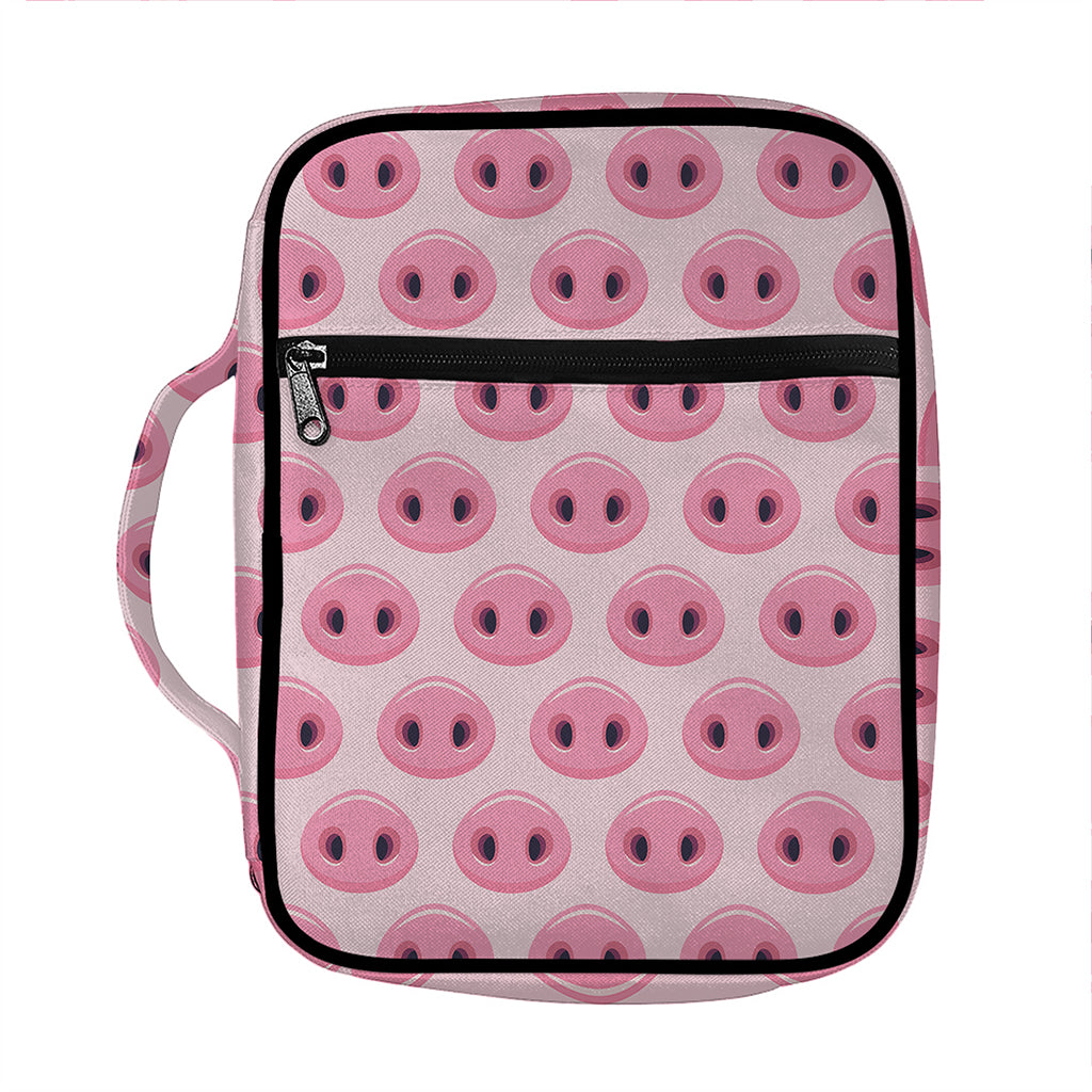 Pink Pig Nose Pattern Print Front Pocket Bible Bag