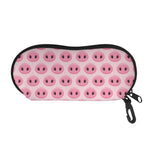 Pink Pig Nose Pattern Print Glasses Case
