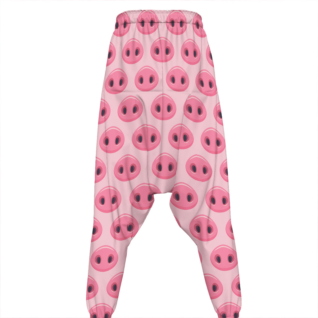 Pink Pig Nose Pattern Print Hammer Pants