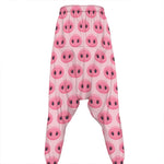 Pink Pig Nose Pattern Print Hammer Pants