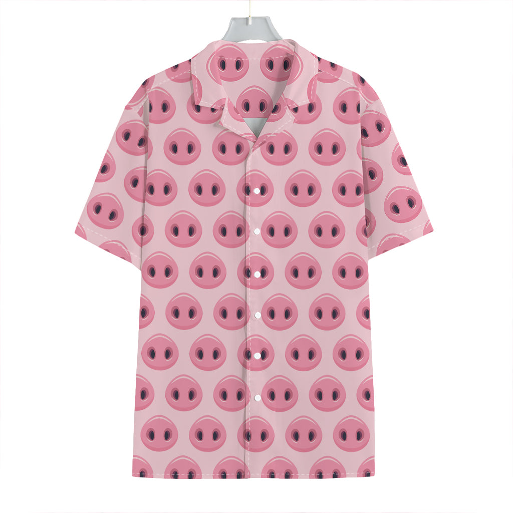 Pink Pig Nose Pattern Print Hawaiian Shirt