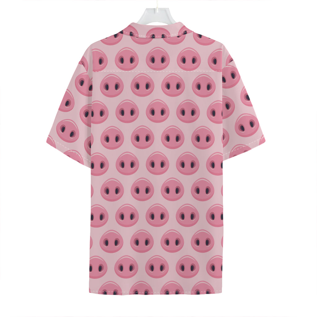 Pink Pig Nose Pattern Print Hawaiian Shirt