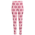 Pink Pig Nose Pattern Print High-Waisted Pocket Leggings