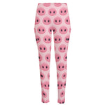 Pink Pig Nose Pattern Print High-Waisted Pocket Leggings