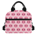 Pink Pig Nose Pattern Print Insulated Lunch Bag