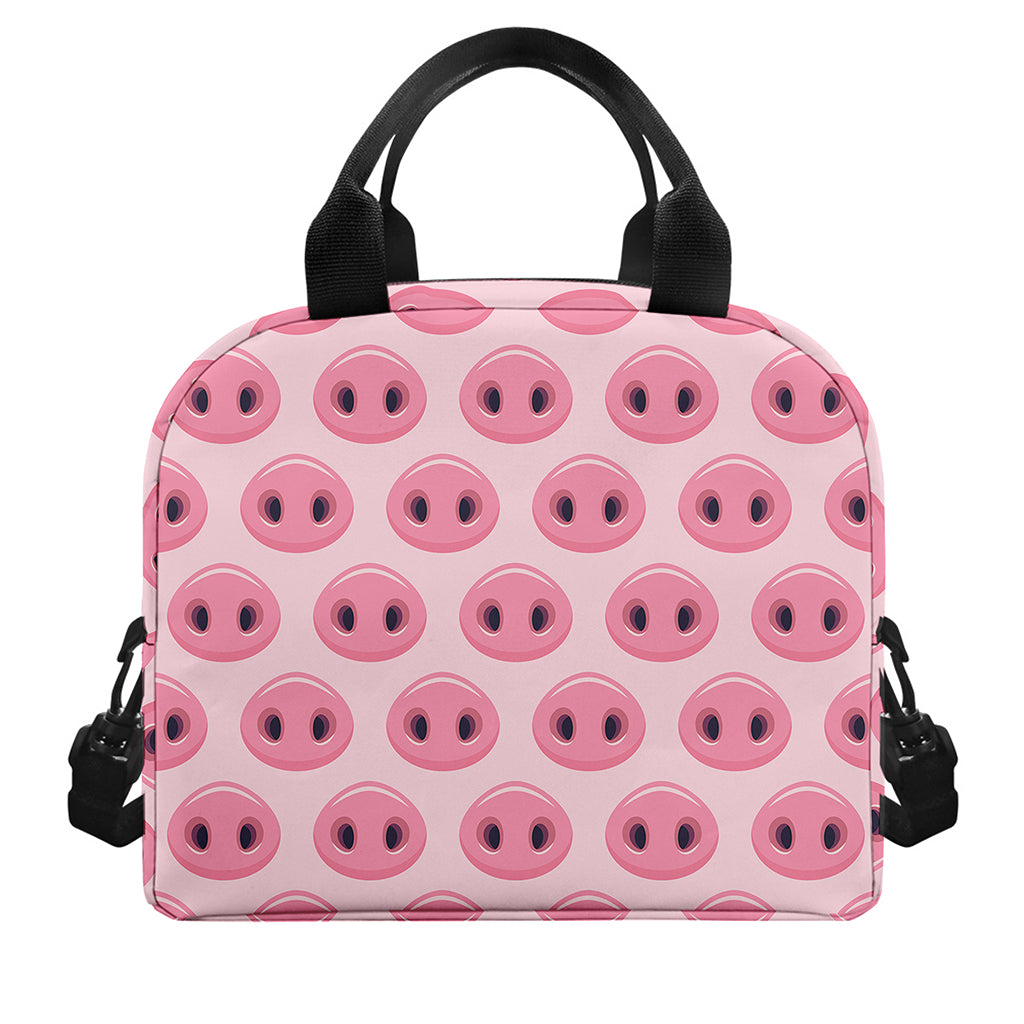 Pink Pig Nose Pattern Print Insulated Lunch Bag