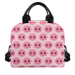 Pink Pig Nose Pattern Print Insulated Lunch Bag