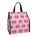 Pink Pig Nose Pattern Print Insulated Lunch Tote