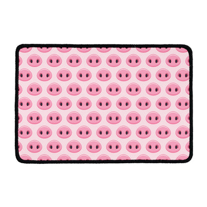 Pink Pig Nose Pattern Print Kitchen Mat