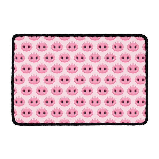 Pink Pig Nose Pattern Print Kitchen Mat