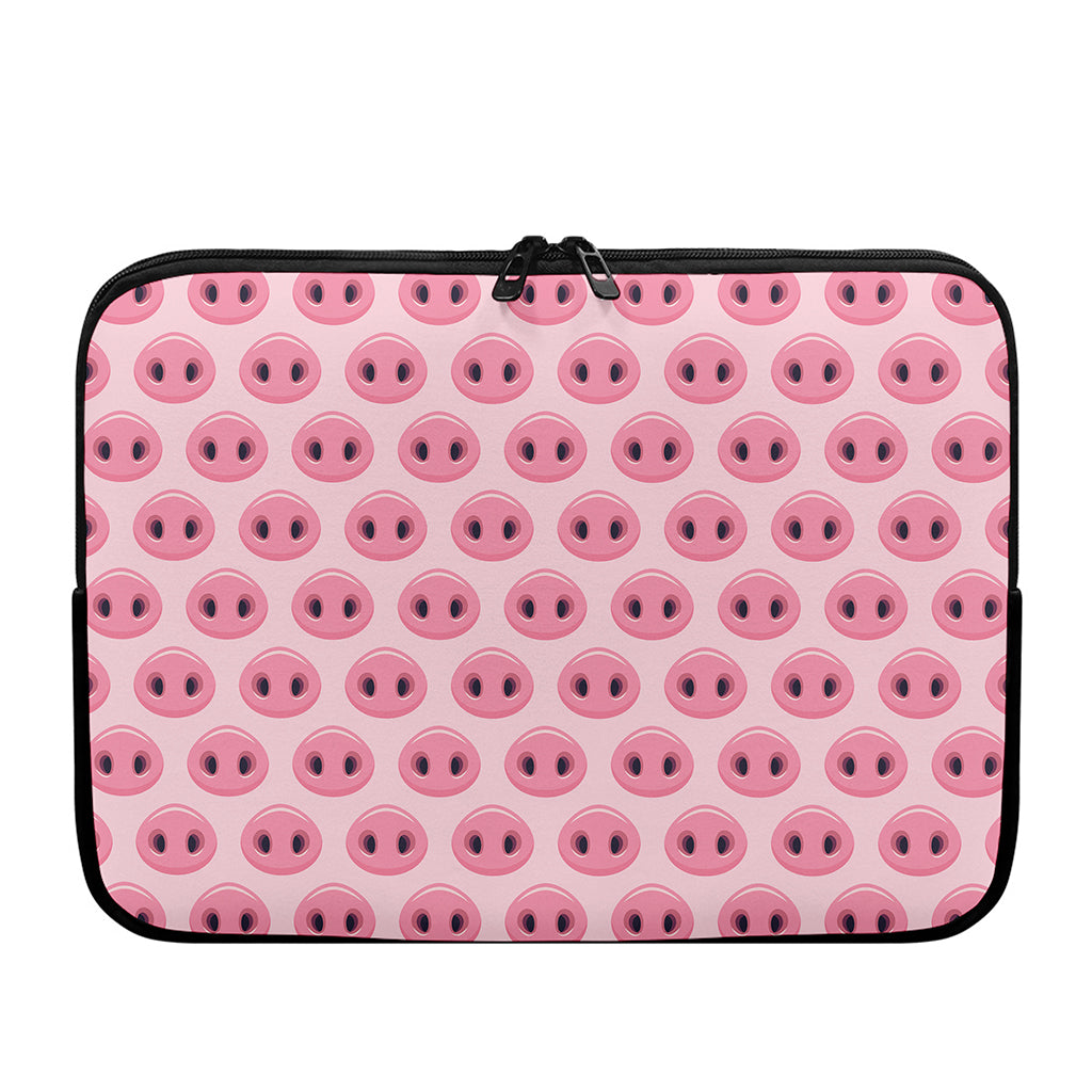 Pink Pig Nose Pattern Print Laptop Sleeve