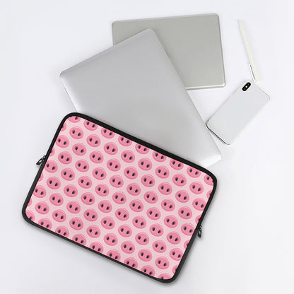 Pink Pig Nose Pattern Print Laptop Sleeve