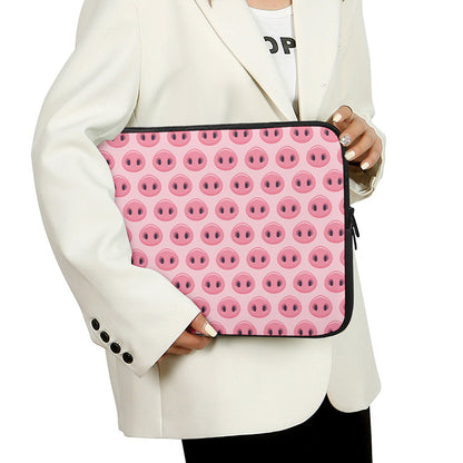 Pink Pig Nose Pattern Print Laptop Sleeve
