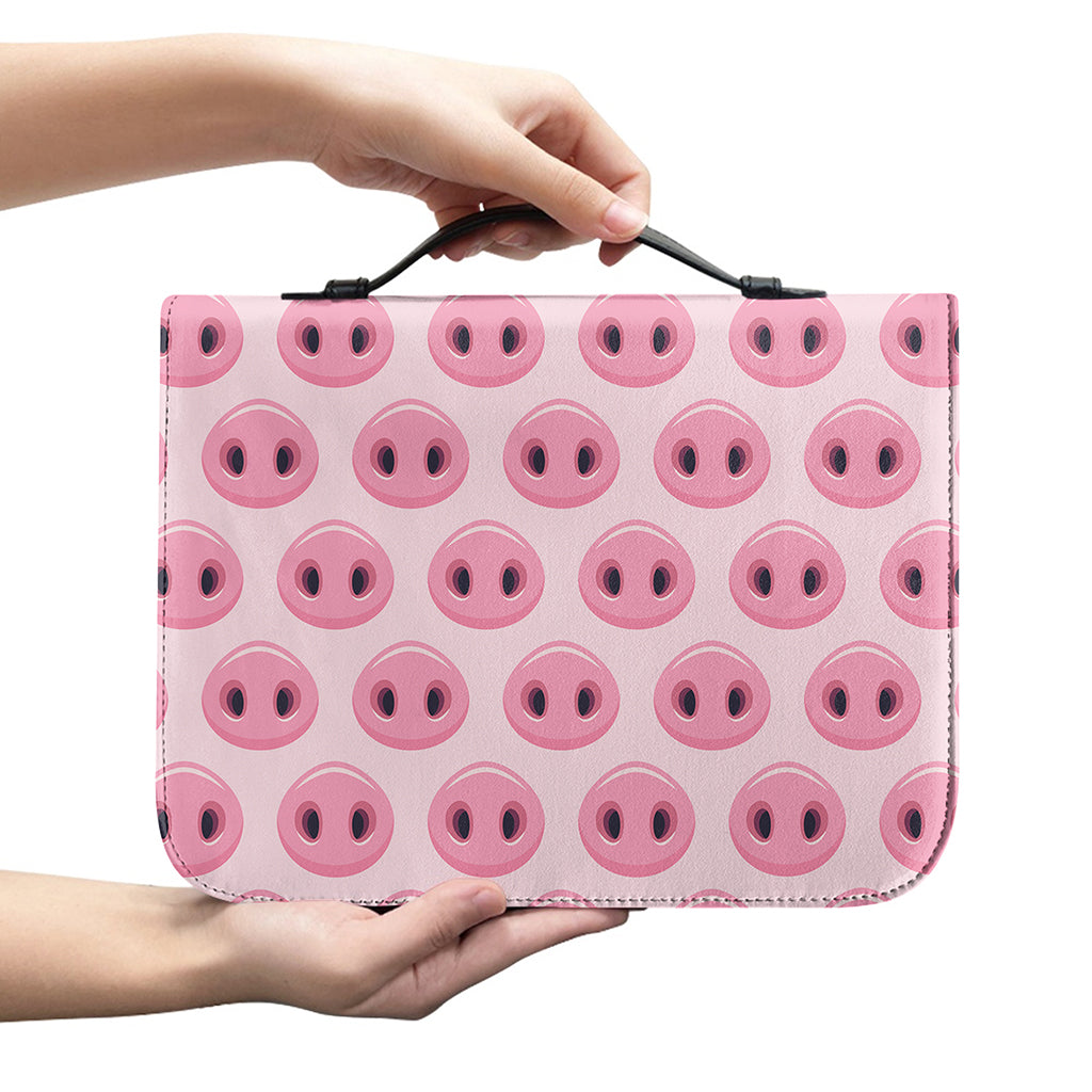 Pink Pig Nose Pattern Print Leather Bible Cover