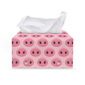 Pink Pig Nose Pattern Print Leather Tissue Box Cover