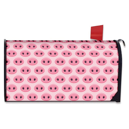 Pink Pig Nose Pattern Print Mailbox Cover