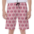 Pink Pig Nose Pattern Print Men's Beach Shorts