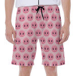 Pink Pig Nose Pattern Print Men's Beach Shorts