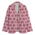 Pink Pig Nose Pattern Print Men's Blazer