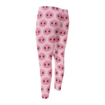 Pink Pig Nose Pattern Print Men's Compression Pants