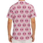 Pink Pig Nose Pattern Print Men's Deep V-Neck Shirt
